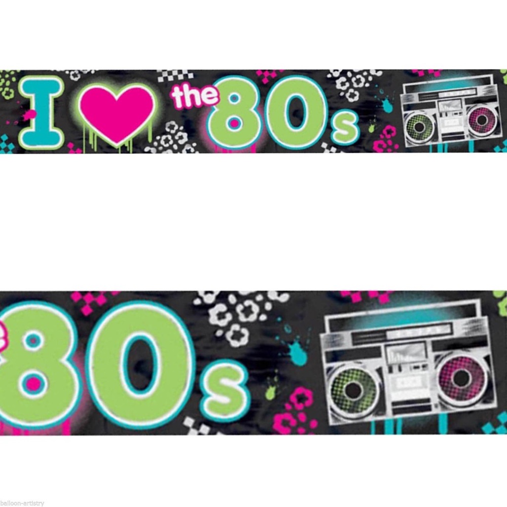 80's Party 25 Ft Foil Banner